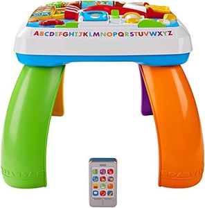 Fisher-Price RIE y Aprende. Mesa de Aprendizaje electrónico con Luces, Sonidos y Actividades. Version Inglés/Italiano. - Mattel, para bebés y niños a Partir de los 6 Meses. HBW49