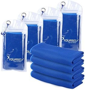 SYOURSELF 4 Pack Cooling Towels for Instant Relief-Cool Bowling Fitness Yoga Towel-40 x12 Use as Cooling Neck Headband Bandana Scarf,Stay Cool for Travel Camping Golf Football&Outdoor Sports(Dblue)