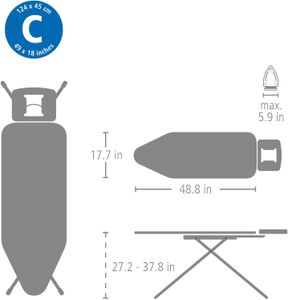 Brabantia Ironing Board – Denim Black, 124x45cm