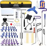 Dent Remover Repair Puller Tool Kit, Slide Hammer T Bar Dent Puller, Golden Lifter, Bridge Puller & Glue Gun for Automobile Body Motorcycle Refrigerator, Included Instruction Manual & Video (112 PCS)