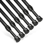 6Pcs Tension Rod, Goowin Tension Rods for Windows 28 to 48 inch, No Drilling Rustproof Spring Adjustable Tension Curtain Rod for Doors, Windows, Wardrobe Bars, Drying Support Rods, Black (28-48 inch)