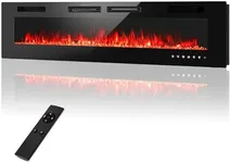 PHI VILLA 72" Electric Fireplace Wall Mounted & Recessed, 3.19" Ultra-Thin Linear Fireplace Electric Heater with Remote Control & Touch Screen, 750/1500W, Low Noise, Timer