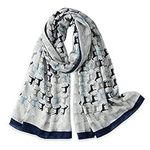 E-Clover Fashion Scarf for Women Lightweight Scarves Shawl Wrap for Spring/Summer Winter, 04-horse-blue, One Size