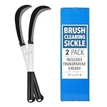IMPRESA [2 Pack] Brush Clearing Sickle - Heavy Duty Scythe Garden Tool - Extra Long Brush Cutter for Weeds and Vines - Manganese Steel Sickle Blade - Soft-Grip Grass Billhook Sickle Long Handle