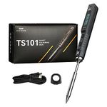 TS101 Soldering Iron Kit, 65W Smart Portable TS100 Upgraded Soldering Iron, Temperature Control 50-400℃, with USB Type C & DC 5525 Port, OLED Display, Adapter for DC 9-24V/PD3.0 9-24V Power Supply