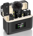 PQRQP Wireless Microphone for iPhone, iPad and Android(Lightning/USB C), Dual Microphones 20 H Battery Life, Mini Microphone, Cordless Double Mics for Video Recording, YouTube, TikTok, 164FT