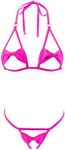 SHERRYLO Micro String Bikini Slutty Crotchless Extreme Bikinis Sexy Exotic Mini Gstring Thong Swimsuit Skimpy Bathing Suit, Fuchsia, One Size