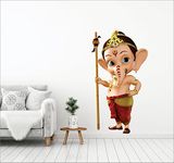 AH Decals Animated Ganesha Wall Sticker for Kids Room Play School PVC Vinyl Religion Wall Sticker, 65 x 50 cm