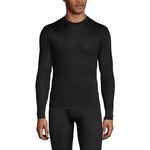 Lands' End Men's Silk Long Underwear Crew Neck, Black, Large Tall