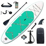 Aqua Plus 6inches Thick Inflatable SUP for All Skill Levels Stand Up Paddle Board,Paddle,Pump,ISUP Travel Backpack, Leash,Shoulder Strap,Youth,Adult Inflatable Paddle Board