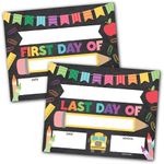 First Day of School Sign – 10 Double-Sided First & Last Day Boards, 8x10 Back to School Sign Photo Prop for Kids, First Day of School Board for Preschool, Kindergarten, and Grade School - Fiesta Theme