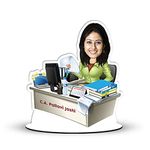 Foto Factory Gifts® Personalized Caricature Gifts for CA Chartered Accountant Female (wooden_8 inch x 5 inch) CA0224