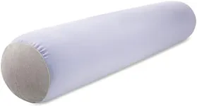 Straight Body Pillow, Full Size Premium Microbead,Side Sleeping / Maternity Pregnant Women, Supportive ,Fluffy, Breathable, Cooling, 85/15 spandex/nylon Silky Feel Anti-Aging - 48 X 8 - Silver Mist