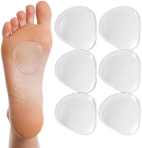 Premium Gel Ball of Foot Cushions - Reusable Clear Gel Metatarsal Pads - Foot Pain Relief - 1/8 Inch - 4 Pair