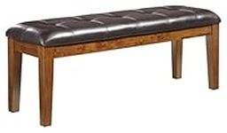 Signature Design by Ashley Ralene Tufted Upholstered Dining Room Bench, Medium Brown