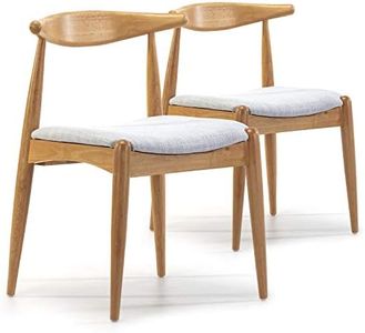 VS Venta-stock Pack 2 sillas Corzo Color Roble, Madera Maciza, 52,5 cm (Largo) 50 cm (Profundo) 74,5 cm (Alto)