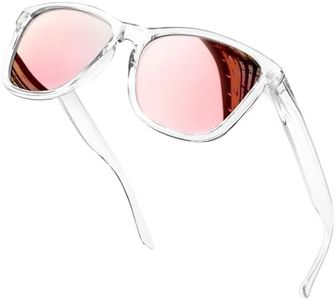 KANASTAL Occhiali da Sole Rosa Specchio Specchiati Donna Uomo Polarizzati Montatura Trasparente Chiara Quadrati Alla Moda UV400 Classici Vintage Pink Sunglasses Women per Spiaggia Viaggio -Lenti Rosa