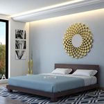 T.G. FURNITURE Solid Sheesham Wood Low Height King Size Mark Platform Bed Without Storage Bed for Bedroom Living Room Wooden Double Bed Furniture (Walnut Finish)