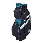 Wilson Staff Golf Bag, EXO II Cart Bag, Trolley Bag, For up to 14 Clubs, Black/Turquoise, 2.3 kg, WGB6650WM