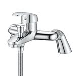 Coleniny Bath Shower Mixer Tap, Modern Shower Tap with Bath Filler Spout, Manual Single Lever Monobloc Shower Bath Tap, Exposed Shower Faucet Solid Brass Chrome Finished-1/2'' Outlet 170mm Centres