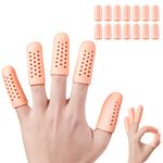 Echify Gel Finger Protectors - 14pcs Breathable Finger Cots Finger Sleeves Silicone Finger Support Finger Cover Cap for Trigger Finger Arthritis Blister Corn Cracking Ingrown Toenail