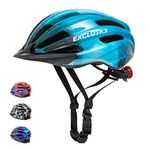 Kids Helmet Exclusky Bike Helmet for Kids Child Boys Girls Bicycle Helmet Age 5-13 Adjustable Cycle Helmet 50-57cm (Black Blue)