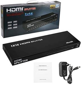 MICROWARE 16 Port 1x16 1 In 16 Out HDMI Splitter, HDMI Splitter Video Audio 1080P HD HDTV 3D DVD Project, Support 4Kx2K 3D Full HD 1080P with Adapter for HDTV/Blu-ray Player/Sky HD / PS3 / PS4 / STB