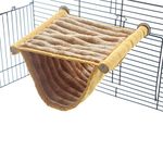 emours Double Bunkbed Hammock Sleep Bed Cage Play Platform with Warm Fleece for Hamster Mice