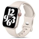 Charlam Compatible with Apple Watch Strap 38mm 40mm 41mm for Women Men, Sport Band Soft Silicone Replacement Straps Compatible with iWatch SE Series 9 8 7 6 5 4 3 2 1, 38mm/40mm/41mm, Starlight