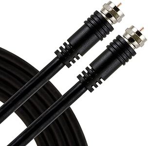 UltraPro RG6 Coaxial Cable 3ft. Black, F-Type Connectors, Double Shielded Coax, Input Output, Ideal for TV Antenna, Satellite, DVR VCR, Cable Box, Home Theater, 52162