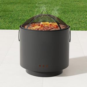 Grillz Fire Pit BBQ 2in1 Camping Barbecue Grill Fire Pit Portable Charcoal Wood Smoker for Outdoor Camping Garden Patio Fireplace