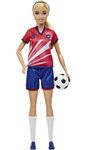 Barbie Careers Fashion Doll & Accessory, Soccer Player with Blonde Ponytail, #9 Uniform, Tall Socks, Cleats & Soccer Ball