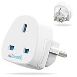 UK To Europe Plug Adapter (2 Pack) | 2 x MyTravelPal® European EU Travel Adaptors | For Use in France, Germany, Portugal, Greece & Most of Europe | Type E/F Adapter