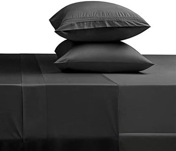 SONORO KATE Bed Sheet Set Super Soft Microfiber 1800 Thread Count Luxury Egyptian Sheets 18-Inch Deep Pocket Wrinkle-4 Piece(Queen Black)