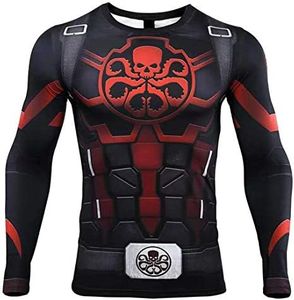 HIMIC E77C Hot Movie Super Hero Quick-Drying ElasticT-Shirt Costume (Large,Skull), Redskull