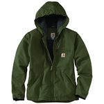 Carhartt Women's Loose Fit Washed Duck Sherpa Lined Jacket, Basil, Medium