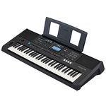 YAMAHA PSR-E473,61 KEYS PORTABLE KEYBOARD WITH POWER ADAPTOR, Black