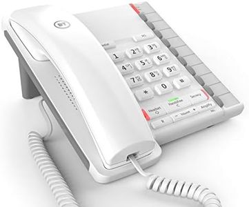 BT Converse 2200 Corded Landline House Phone, 11 Speed Dial Buttons, Handsfree Speakerphone, White