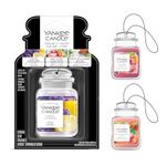 Yankee Candle Car Air Fresheners | Hanging Car Jar Ultimate Variety Pack | Neutralize Odours Up To 30 Days Each | Lemon Lavendar, Iced Berry Lemonade, White Strawberry Bellini Scented | 3 Count