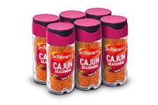 Schwartz Cajun Seasoning 44 G | Jar | Pack of 6 | Spicy Heat for Irresistible Taste | Expertly Blended with Chilli Powder, Allspice, and Thyme | Perfect for Adding to Rice, Chicken and Potatoes