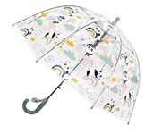 RSAAUD® Sleeping Panda Kids Clear Bubble Umbrella, Children Magic Panda Transparent, See through Dome Umbrella for Children, Umbrella for Girls and Boys, Umbrella for Kids (Sleeping Panda)