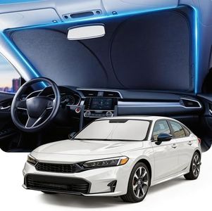 DMJN Windshield Sun Shade for Honda Civic (2022-2026), Car Sunshade for Front Windshield [Nano Ice-Crystal Coatings] UPF50+ Heat Block & UV Reflective - Protect Interior & Keep Cooler