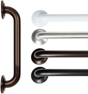 Vive Metal Grab Bar - Balance Handrail Shower Assist - Bathroom, Bathtub Mounted Safety Hand Support Rail - Stainless Steel Wall Mount for Handicap, Bath Handle, Elderly, Disabled, Injury (12 Inch)