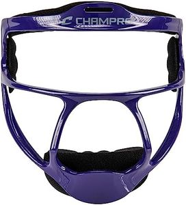 CHAMPRO Rampage Fastpitch Softball Fielder’s Ultra Lightweight Protective Face Mask, Purple, Youth