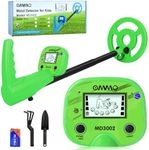OMMO Metal Detector, LCD Display Metal Detector For Kids 3-10, Adjustable Aluminum Stem 17-32'', IP68 Waterproof Metal Detector with Backlit, Portable Outdoor Metal Detector, Birthday