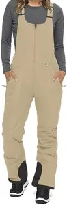 VOGFFR Snow Pants Womens Waterproof,Snow Bibs Women Insulated Waterproof Bib Overalls Snowboarding Winter Athletic Pants Windproof Warm Ski Overalls Beige
