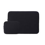 RAINYEAR 14 Inch Laptop Sleeve Case Protective Soft Padded Zipper Cover Carrying Computer Bag with Accessories Pouch, Compatible with 14" Notebook Tablet Chromebook (Black)