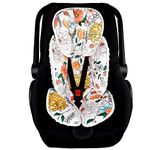 Pea Pod Baby Car Seat Head Support for Newborn, 2 in 1 Infant Car Seat Head Body Support for Girls Extra Soft Breathable Baby Car Seat Cushion Insert for Strollers, Swings, Bouncers, (Retro Floral)