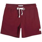 MaaMgic 5.5" Mens Athletic Gym Shorts with Pockets,Elastic Waist Quick Dry Breathable Workout Short Pants,Burgundy,Medium