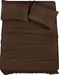 Utopia Bedding Queen Bed Sheets Set - 4 Piece Bedding - Soft Brushed Microfiber Fabric - Shrinkage & Fade Resistant - Easy Care (Brown)